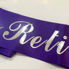 Elegant Purple & Silver Retirement Tiara & Sash Set – Perfect for Celebrations
