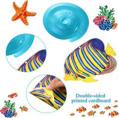 30 Pcs under the Sea Party Decorations Tropical Fish Hanging Swirls Ceiling Deco