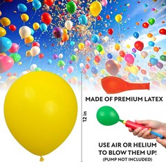 Balloons Assorted Colors, 100 Pack, 12 Inch Rainbow Balloons, 10 Color Balloo…