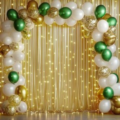 10ftx10ft Thick Gold Glitter Backdrop Curtain Panels for Parties, Wrinkle Sequin