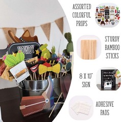 Western Photo Booth Props – 41-pc Prop Kit with 8 x 10-Inch Various