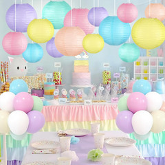 Pastel Paper Lanterns Decorative, Classroom Decor Macaron-Color Neon Hanging Pap