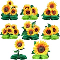 8 Pieces Sunflower Party Honeycomb Centerpieces Table Decorations Sunflower Supp