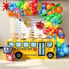 109 Pcs Back to School Decoration Kit Balloon Garland Arch Kit with School Bu…