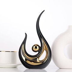 XMGZQ 2pcs Black and Gold Modern Abstract Art Statue Table Decoration,Elegant…