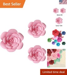 3pcs Party Paper Flower Wedding Flower Backdrop Decorations DIY Handcrafted F…