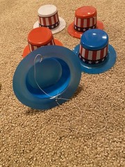 Stars And Stripes Plastic Party Hats (5) Headband (1) 4th of July Patriotic Fun