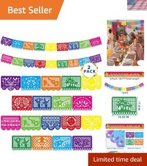 36 FT Mexican Fiesta Flags – Versatile Indoor/Outdoor Decorations for Parties