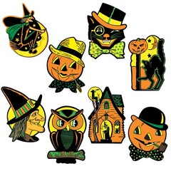 Beistle Vintage Halloween Cutouts 4-Count – 8.5″ – 9.25″, Multi Color