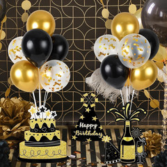 6 Sets Birthday Balloon Stand Kit for Table Happy Birthday Black Gold Balloon Ce