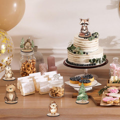 Woodland Animal Table Decor 12 Pc Rustic Forest Centerpiece Signs Detachable