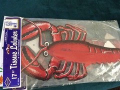 Vintage Biestle Honeycomb Paper Tissue Decoration 17” Lobster 1965 New Lot of 3