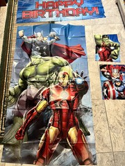 Avengers Assemble Birthday Scene Setting 5 pc Set Wall Covering Marvel Backdraft