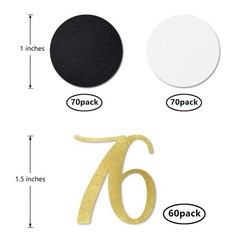 200 PCS Number 76 Gold Glitter Confetti Birthday Anniversary Table Decorations