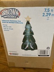 90″ Blow Up Inflatable Mixed Media Green Christmas Outdoor Yard Decoration