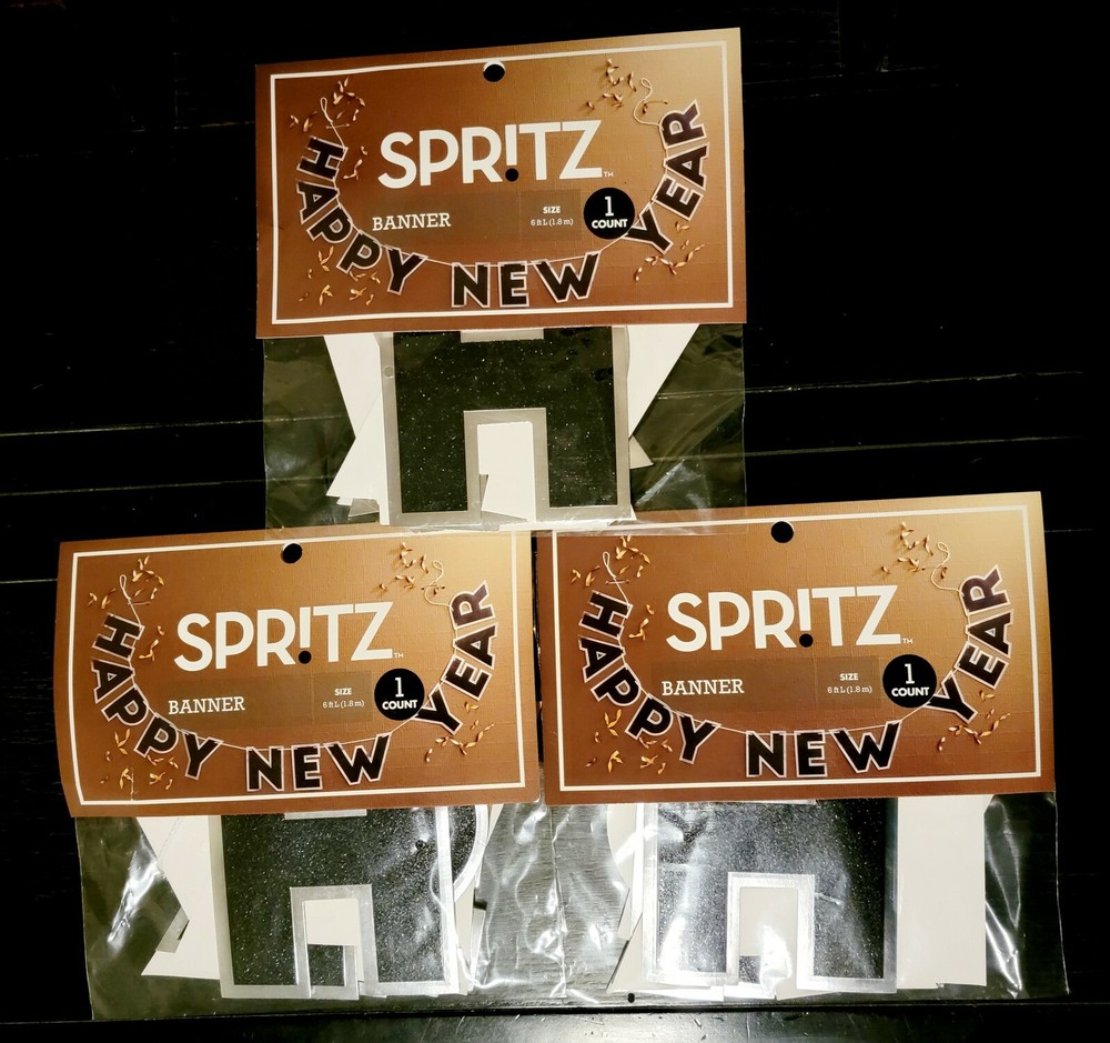 3 Packs of NYE Decorative Party Banner «HAPPY NEW YEAR» – Spritz™
