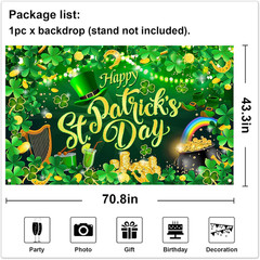 Happy St. Patrick’s Day Backdrop Banner Spring Lucky Green Shamrock Background I