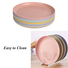 CAMBUY Wheat Straw Plates Lightweight Unbreakable Small, Small Multicolour