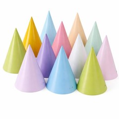 Colorful Pre-Assembled Pastel Party Hats for Kids & Adults – Birthday Celebratio