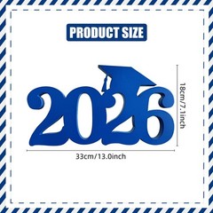2026 Blue Graduation Decorations Wooden Centerpieces,13x7inch Double