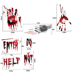 Halloween Party Decor Kit Eyeball Balloon Bloody Sticker Bat Banner Tablecloth