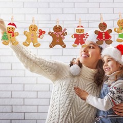 200 PCS Christmas Gingerbread Cutouts 10 Styles Paper With Glue Point Dots