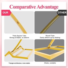 Round Backdrop Stand 8FT Gold Wedding Arch Metal Circle Balloon Arch Stand for