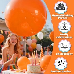 KAWKALSH Orange Balloons 9pcs, 36 Inch Large Orange Balloons for Balloon Garl…