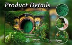 7x5ft Fabric Hobbiton Cave Backdrop Matamata Rural Green Garden Living Cabin
