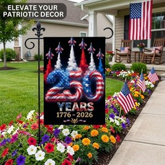 Black 250th Anniversary Garden Flag – Double-Sided Patriotic Outdoor Decor 12×18
