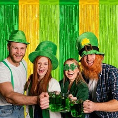 Party-Ready Gold and Light Green Foil Streamers – 2 Pack, Easy to Assemble