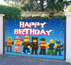 Video Game Birthday Decorations Happy Birthday Banner for Boys 6X4Ft Pixel Ba…