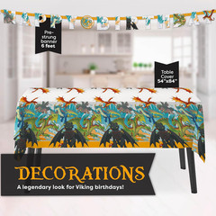 How to Train Your Dragon Party Supplies & Decorations | Banner, Tablecloth, Char