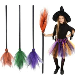 Halloween Witch Plastic Brooms Kids Flying Broomstick Cosplay Decoration Party