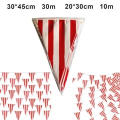 10/30M Carnival Theme Party Decorations Red And White Striped Pennant for ban