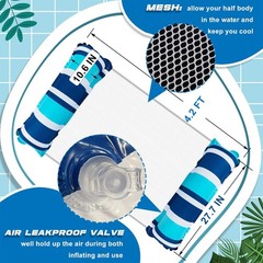 4 Pack Inflatable Pool Float Hammocks, 4-in-1 Water Floating Mesh Chair for A…