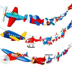 Airplane Party Banner Airplane Birthday Party Banners 3Pcs Aviation Party Cut…