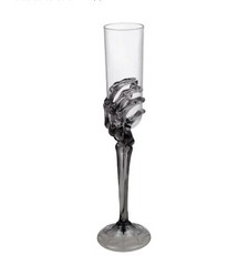 S/3 Skeleton Hands Champagne Plastic Glass Flutes Wine Halloween Bar Prop Party