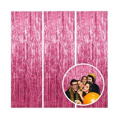 3 Pack Pink Backdrop Birthday Party Decorations Tinsel Foil Fringe Curtains B…