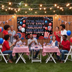 250 Anniversary USA Backdrop Banner Patriotic Decorations Photography Background