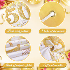 50Th Wedding Anniversary Decorations White Gold Happy 50Th Anniversary Yard Bann