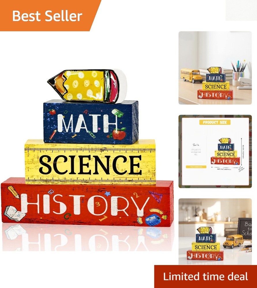 Cute Educational Block Decor with Pencil Topper – Back-to-School Essential