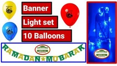 Ramadan Lights Ramadan Deco Balloons (12 Pcs) BLUE Lights Islamic gifts Eid Gift
