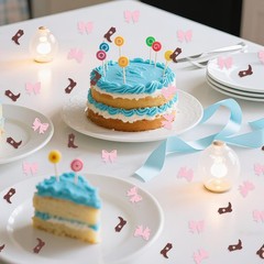 Glitter Boots Or Bows Gender Reveal Table Confetti Paper Scatters 200 PCS
