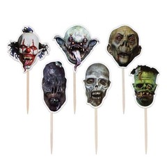Creepy Halloween Party Decoration Clowns Demons and Monsters Cupcake Toppers