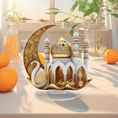 Ramadans Home Decors 2D Eid Mubarak Decoration Islamic Holiday Gift for Family