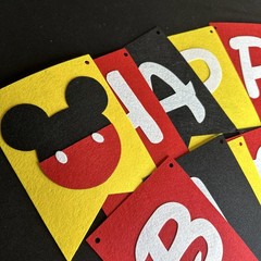 Mickey Mouse Hanging Decoration Birthday Party Kids Paper Yellow Red Black