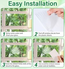 Window Clings for Birds, 26 Pcs Decals to Prevent Bird Strikes Clear