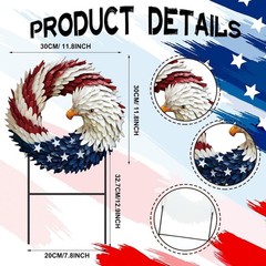 Vibrant Red White Blue Eagle Yard Sign – Perfect for Independence Day Decor