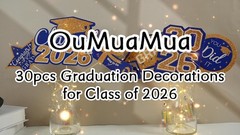 Graduation Decorations Class of 2026-30pcs Blue and Gold Graduation Table Center